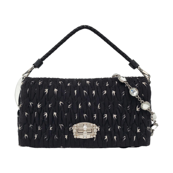 Crystal Quilted Fabric Black