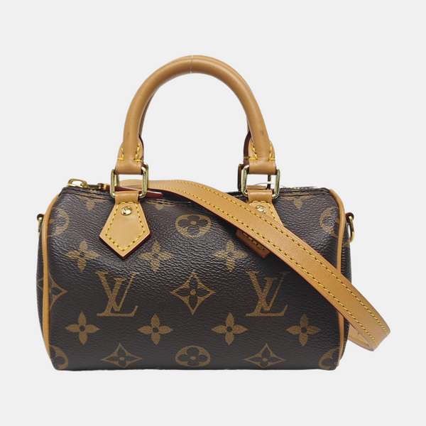 SPEEDY Nano Monogram Coated Canvas Brown