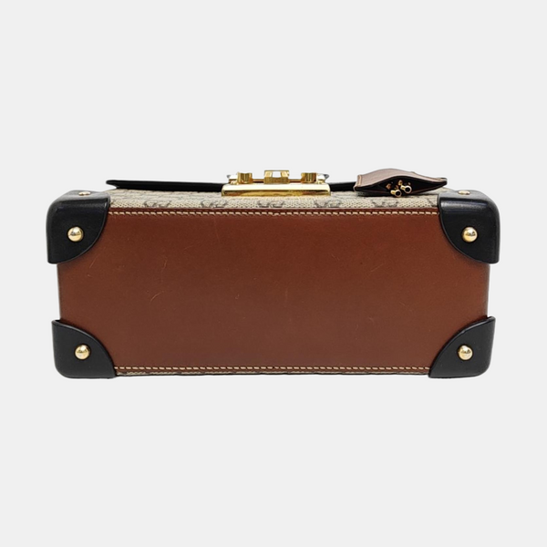 Padlock Small Monogram Coated Canvas Beige