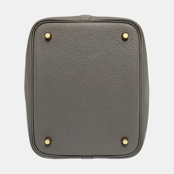 Authenticated pre-owned Picotin Lock 22 Clemence Gray - Top Handle Bag at Looply