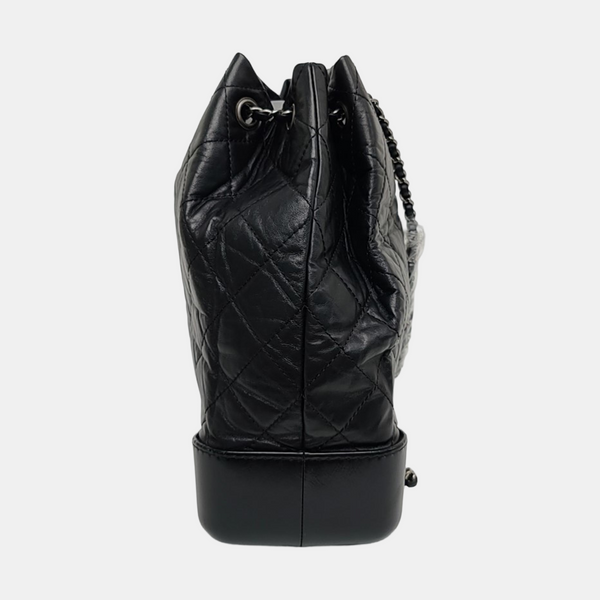 GABRIELLE Large Quilted Calfskin Black