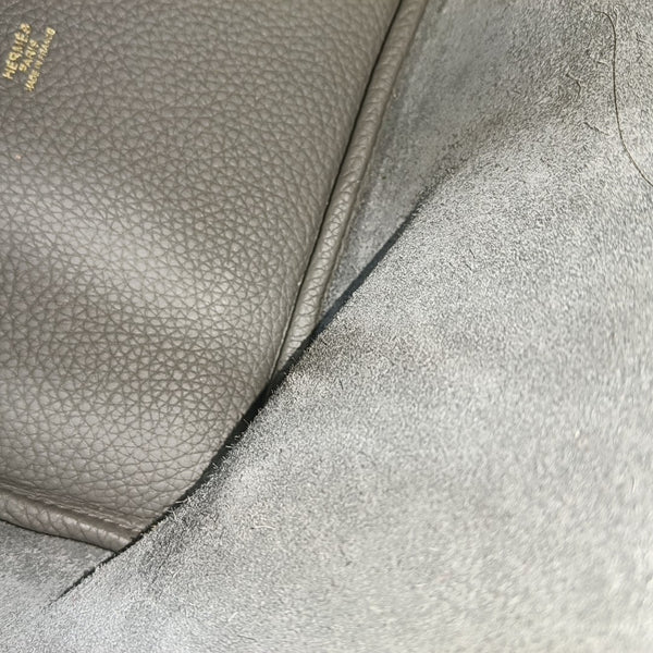 Authenticated pre-owned Picotin Lock 22 Clemence Gray - Top Handle Bag at Looply