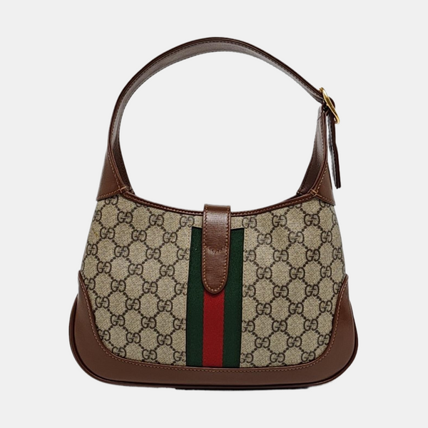 Authenticated pre-owned Jackie 1961 Small Monogram Coated Canvas Beige - Top Handle Bag at Looply