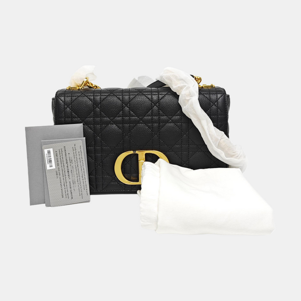 Dior Caro Medium Cannage Calfskin Black