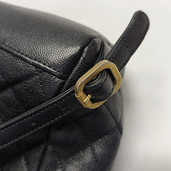FILIGREE Small Quilted Grained Calfskin Black