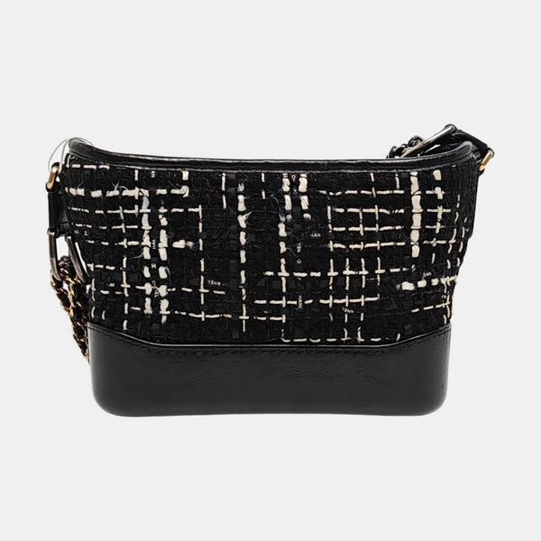 Authenticated pre-owned Gabrielle Small Quilted Wool Black - Crossbody Bag at Looply
