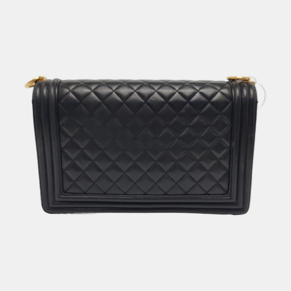 BOY CHANEL Large Quilted Lambskin Black