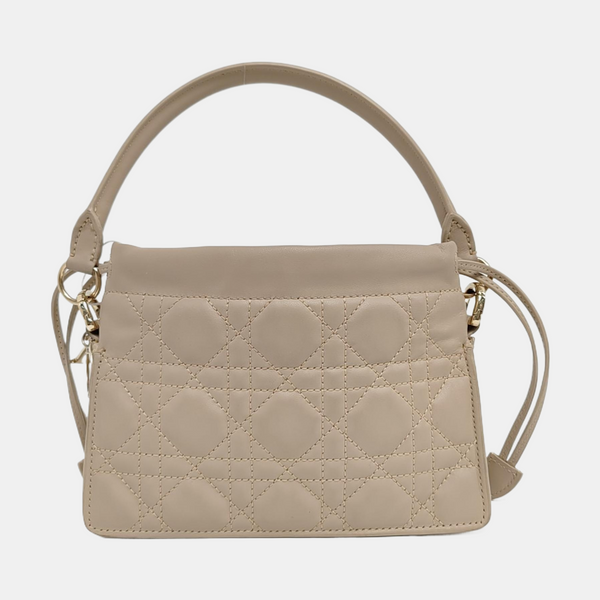 Authenticated pre-owned Lady Dior Milly Mini Lambskin Beige - Shoulder Bag at Looply