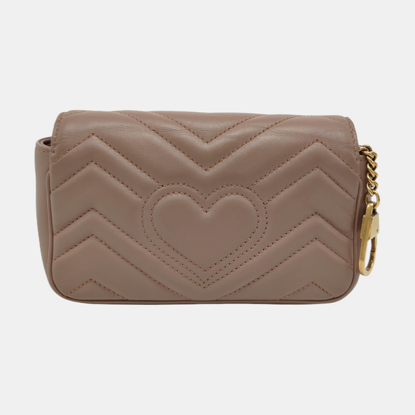 GG Marmont Mini Quilted Calfskin Beige