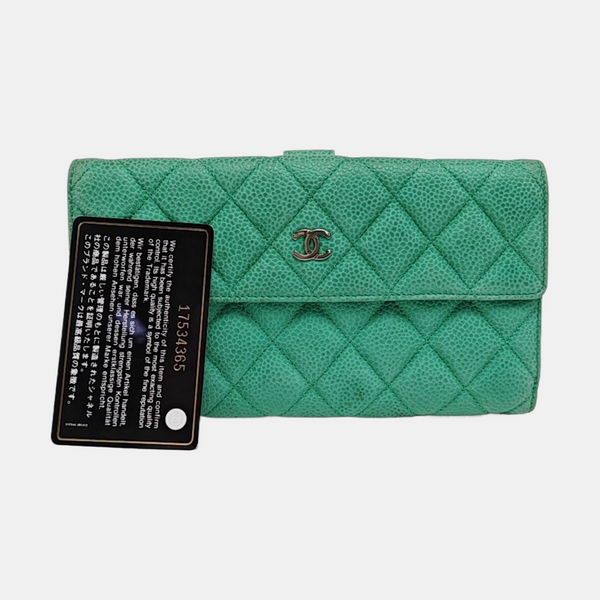 Quilted Grained Calfskin Green