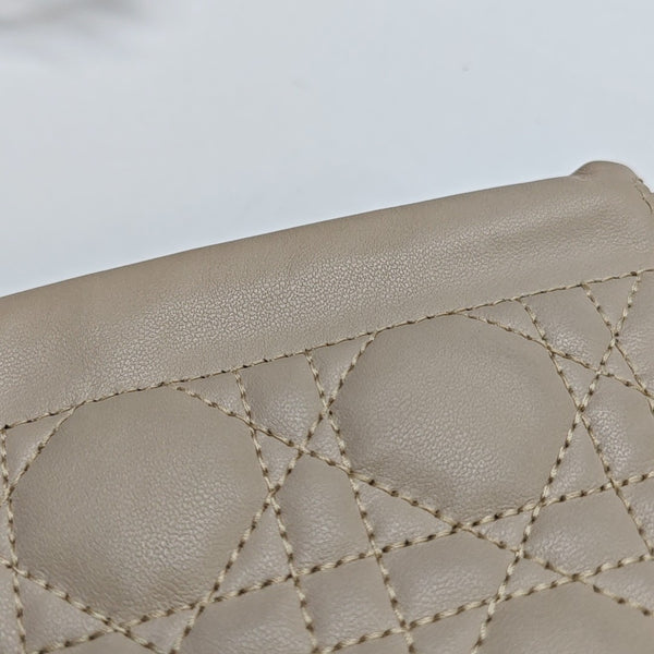 Authenticated pre-owned Lady Dior Milly Mini Lambskin Beige - Shoulder Bag at Looply