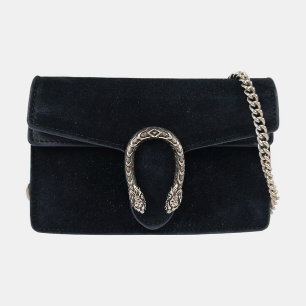 Authenticated pre-owned Dionysus Super Mini Suede Black - Shoulder Bag at Looply