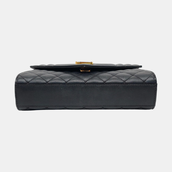 ENVELOPE Small Chevron Calfskin Black