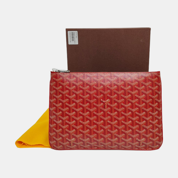 Authenticated pre-owned Sénat Small Coated Canvas Red - Clutch at Looply