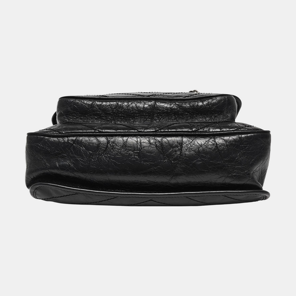 NIKI Large Chevron Calfskin Black