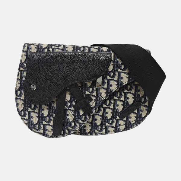 Authenticated pre-owned Saddle Monogram Canvas Blue - Shoulder Bag at Looply