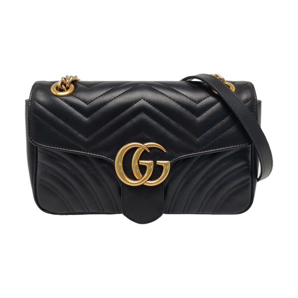 GG Marmont Medium Quilted Calfskin Black