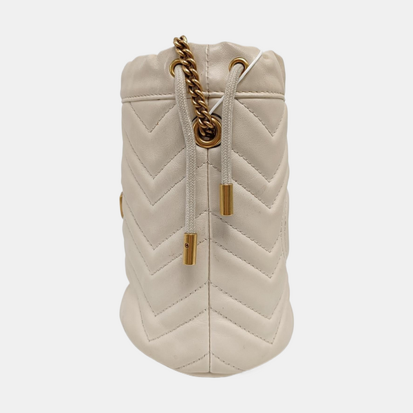 Authenticated pre-owned GG Marmont Mini Calfskin White - Shoulder Bag at Looply