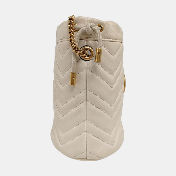 Authenticated pre-owned GG Marmont Mini Calfskin White - Shoulder Bag at Looply