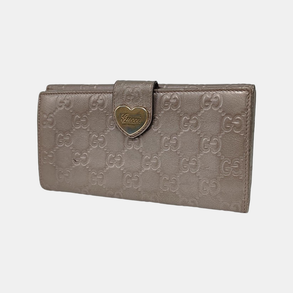 Authenticated pre-owned Microguccissima Monogram Calfskin Gray Wallet - Wallet at Looply