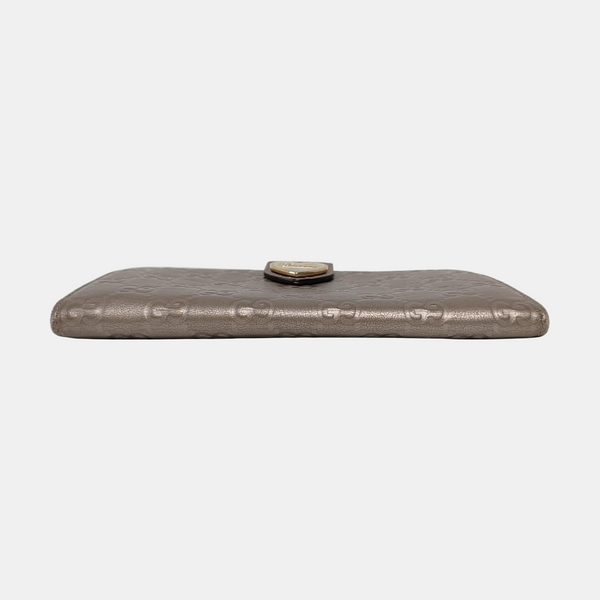 Authenticated pre-owned Microguccissima Monogram Calfskin Gray Wallet - Wallet at Looply