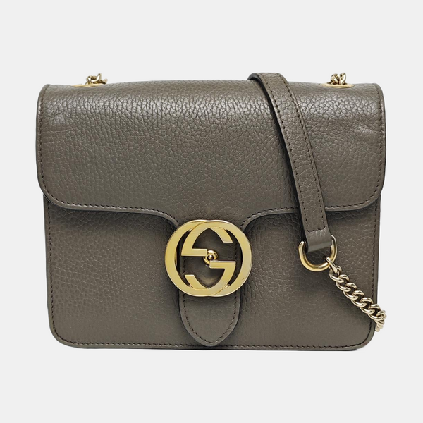 Authenticated pre-owned Interlocking G Small Calfskin Gray - Shoulder Bag at Looply