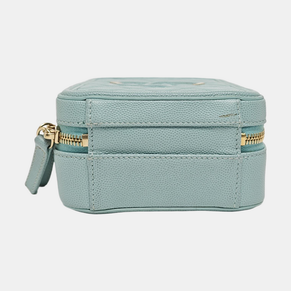 Authenticated pre-owned Filigree Quilted Grained Calfskin Blue - Crossbody Bag at Looply
