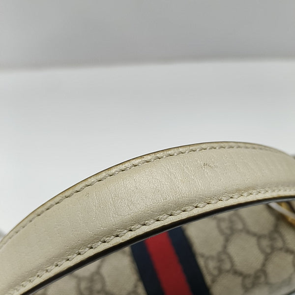 Ophidia Small Monogram Coated Canvas Beige