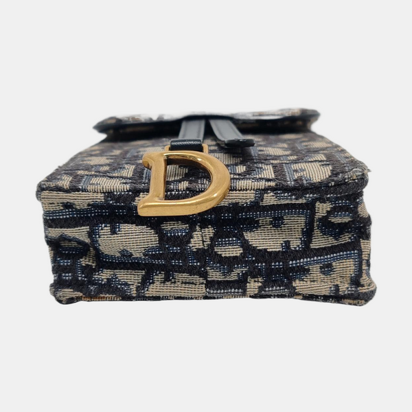 Authenticated pre-owned Saddle Monogram Canvas Blue - Shoulder Bag at Looply