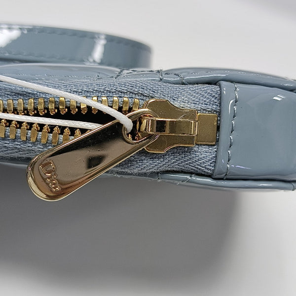 Authenticated pre-owned Lady Dior Patent Leather Blue - Shoulder Bag at Looply