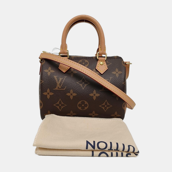 Authenticated pre-owned Speedy Nano Monogram Coated Canvas Brown - Shoulder Bag at Looply