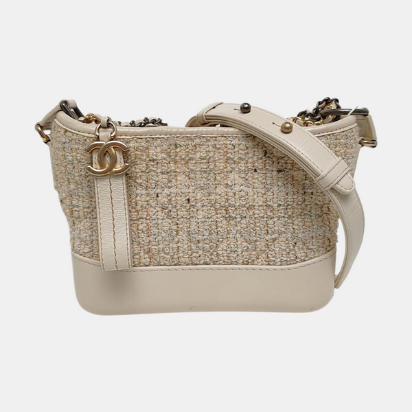 Authenticated pre-owned Gabrielle Small Quilted Wool Beige - Shoulder Bag at Looply