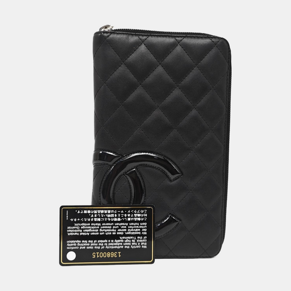 Authenticated pre-owned Cambon Quilted Calfskin Black Wallet - Wallet at Looply