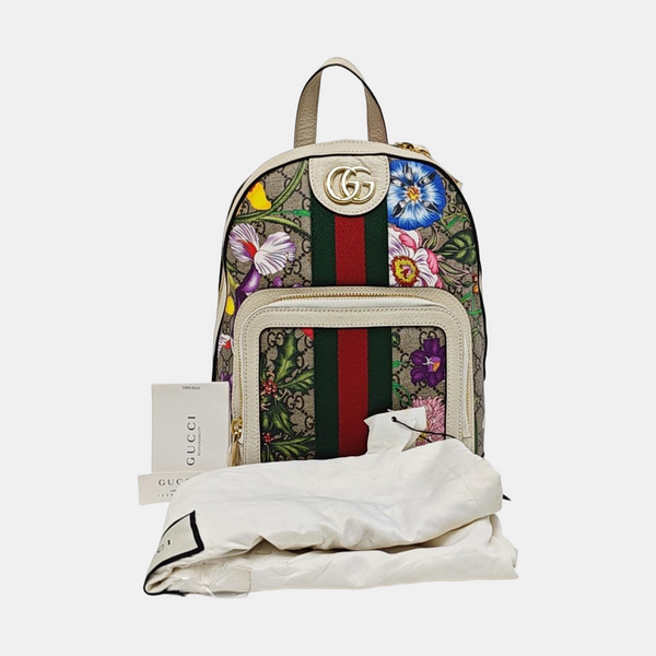Authenticated pre-owned Ophidia Monogram Coated Canvas Beige - Backpack at Looply