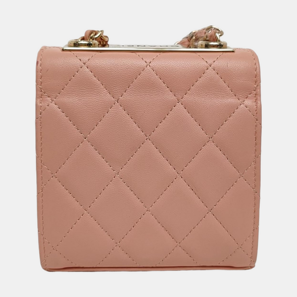 Authenticated pre-owned Trendy CC Quilted Lambskin Pink - Crossbody Bag at Looply