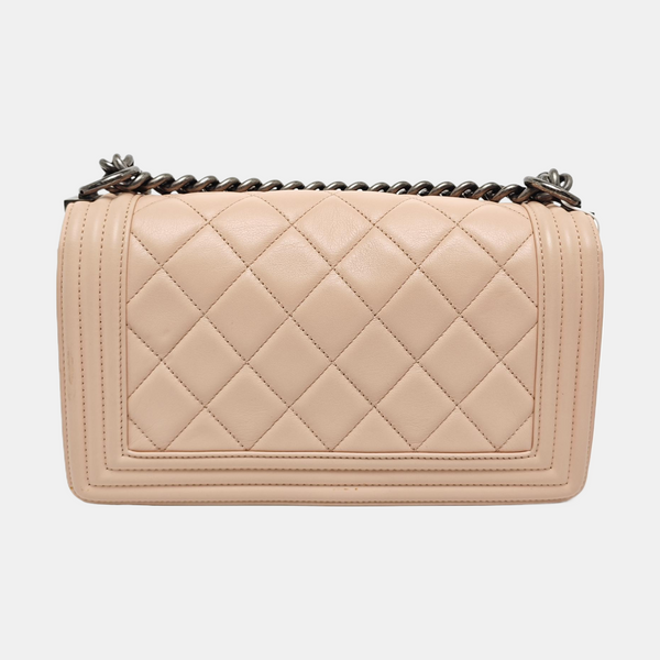 Authenticated pre-owned Boy Chanel Medium Quilted Calfskin Pink - Shoulder Bag at Looply
