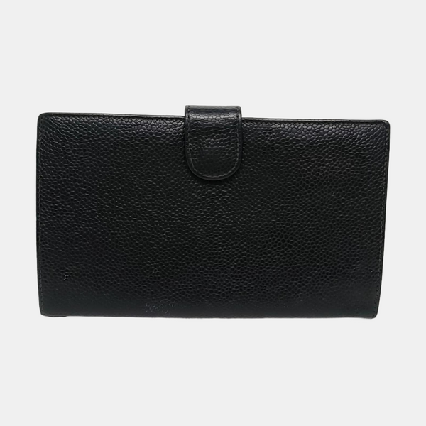 Grained Calfskin Wallet Black