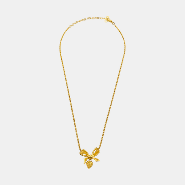 Authenticated pre-owned Bow Gold Tone Metal Gold Necklace - Necklace at Looply