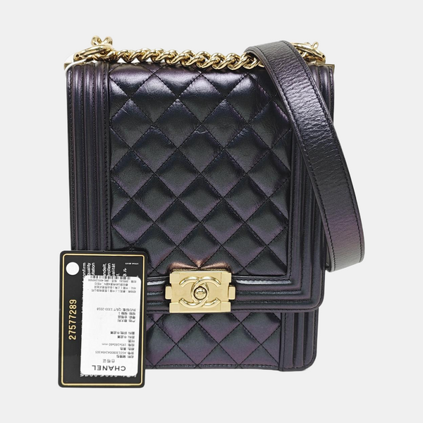 Authenticated pre-owned Boy Chanel Quilted Calfskin Black - Shoulder Bag at Looply
