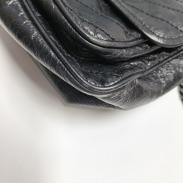 NIKI Medium Chevron Calfskin Black