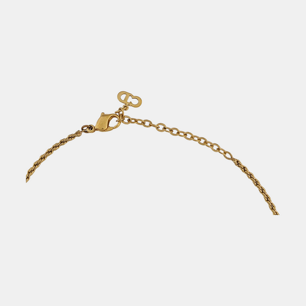 Authenticated pre-owned Twist Round Gold-Tone Metal Necklace - Necklace at Looply