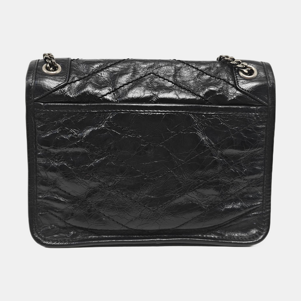 NIKI Small Chevron Calfskin Black