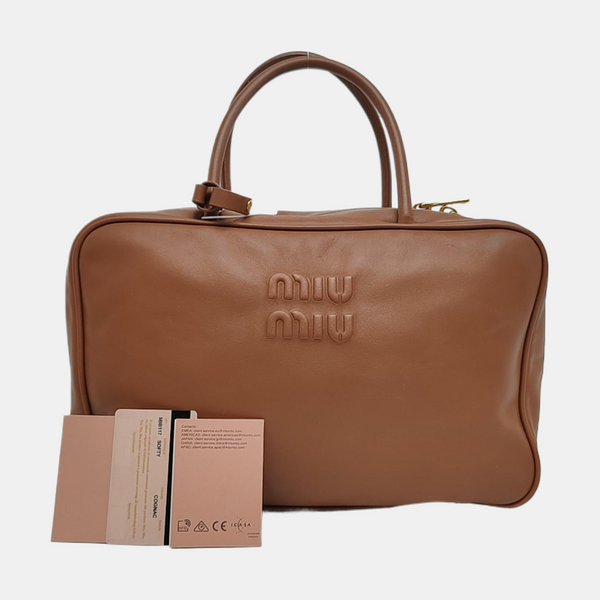 Authenticated pre-owned Beau Large Calfskin Brown - Top Handle Bag at Looply