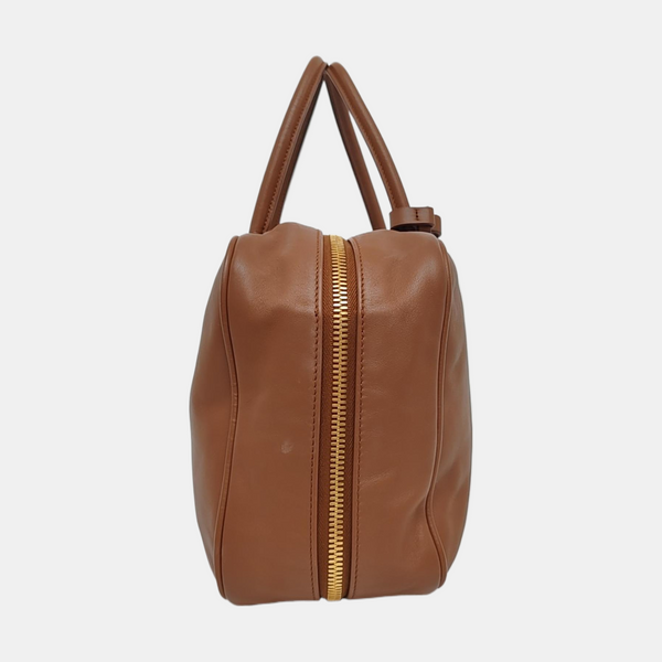 Authenticated pre-owned Beau Large Calfskin Brown - Top Handle Bag at Looply