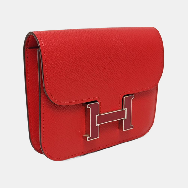 Authenticated pre-owned Constance Slim Epsom Red Wallet - Wallet at Looply