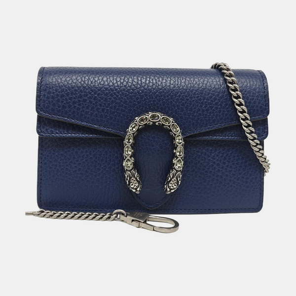 Authenticated pre-owned Dionysus Super Mini Calfskin Blue - Crossbody Bag at Looply