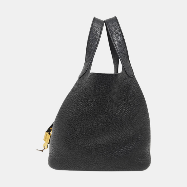 Authenticated pre-owned Picotin Lock Clemence Black - Top Handle Bag at Looply