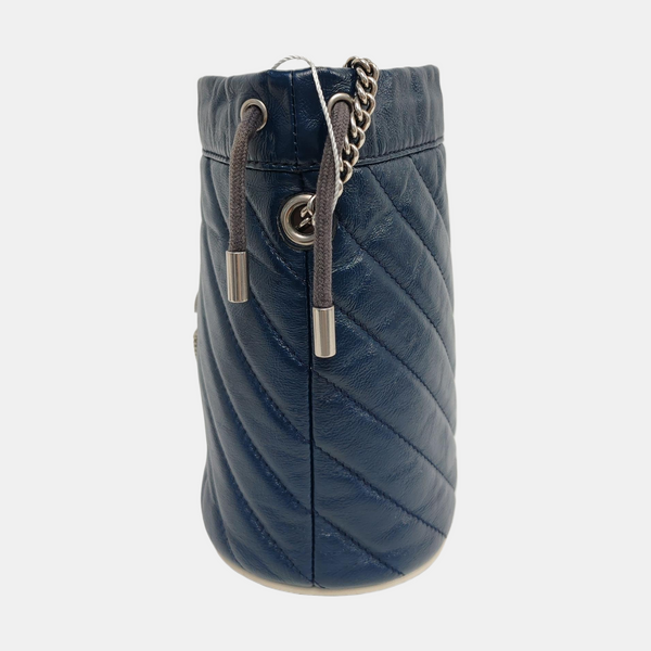 Authenticated pre-owned GG Marmont Mini Calfskin Blue - Shoulder Bag at Looply