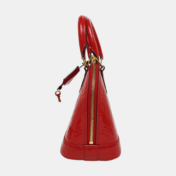Authenticated pre-owned Alma BB Monogram Patent Leather Red - Shoulder Bag at Looply