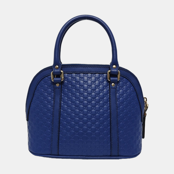 Authenticated pre-owned Microguccissima Monogram Calfskin Blue - Shoulder Bag at Looply